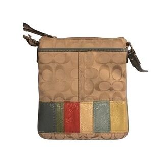 Coach signature c patent leather crossbody bag